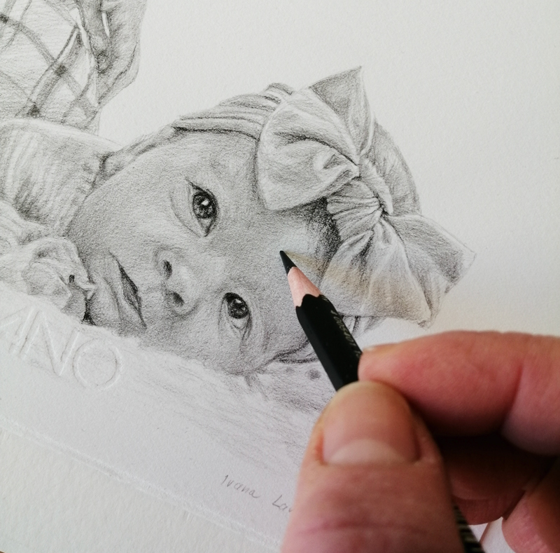 adding detail to a baby girl drawing