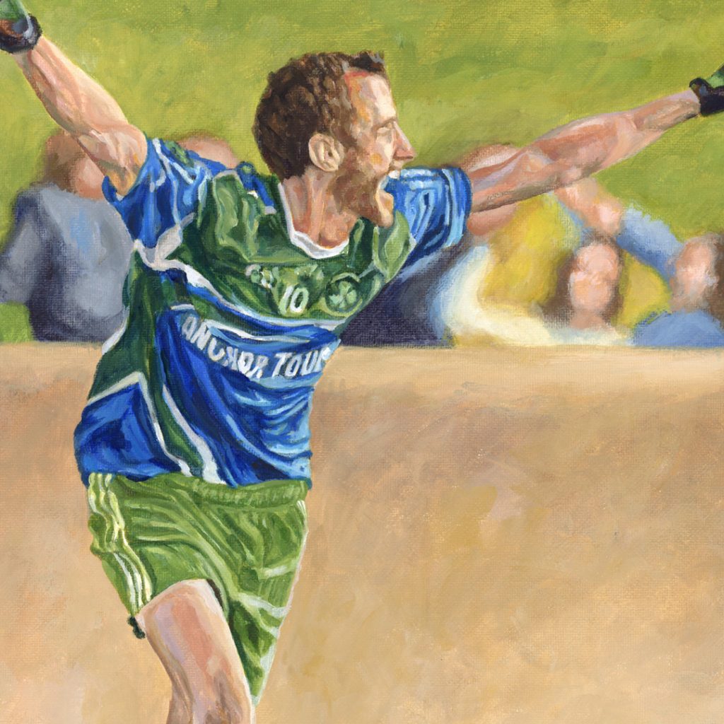 football match painting detail