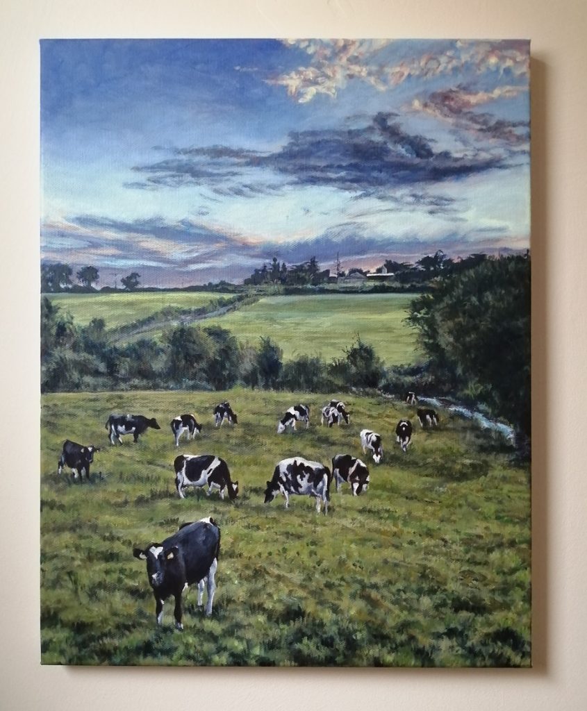 commissioned acrylic painting of an irish farm