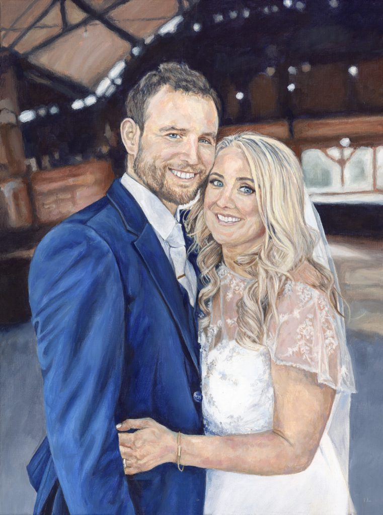 wedding portrait painting from photo