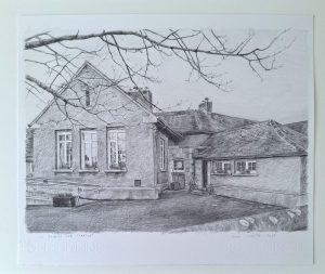 building pencil drawing on fabriano paper