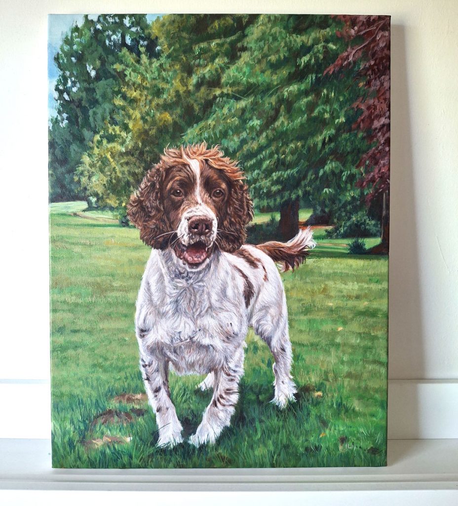 dog portrait painting on canvas