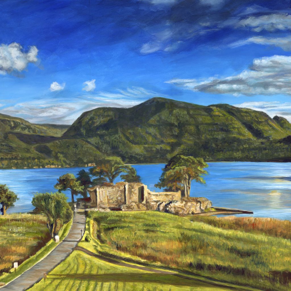 detail of a killarney lakes painting