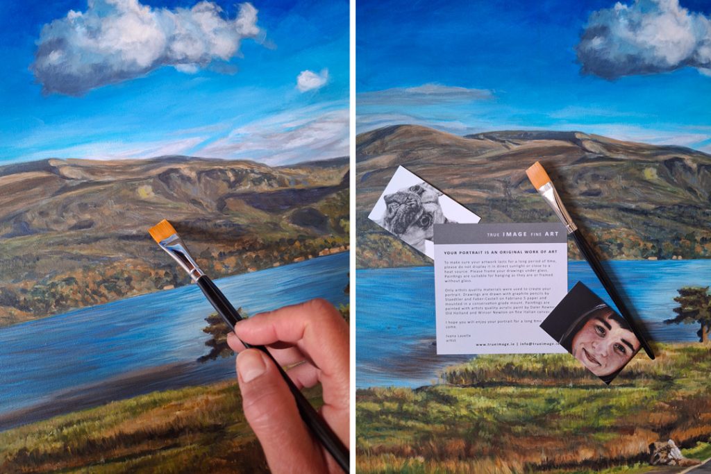 adding detail and finished painted canvas