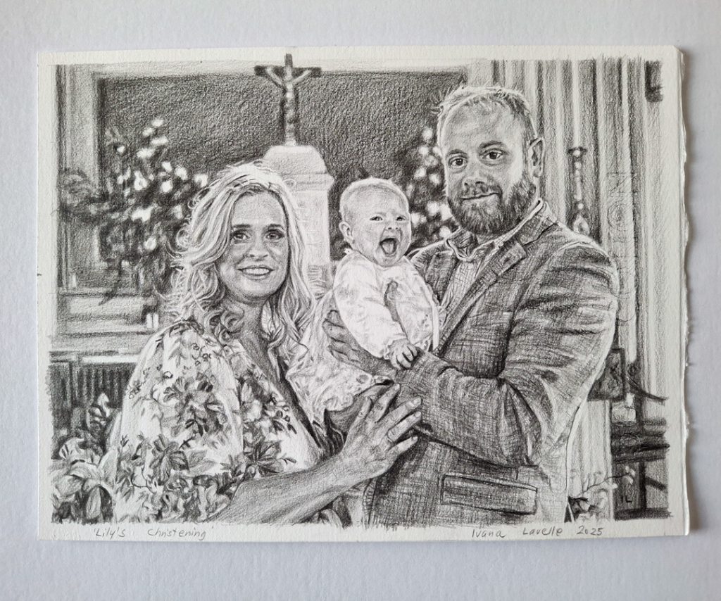 pencil family sketch on paper