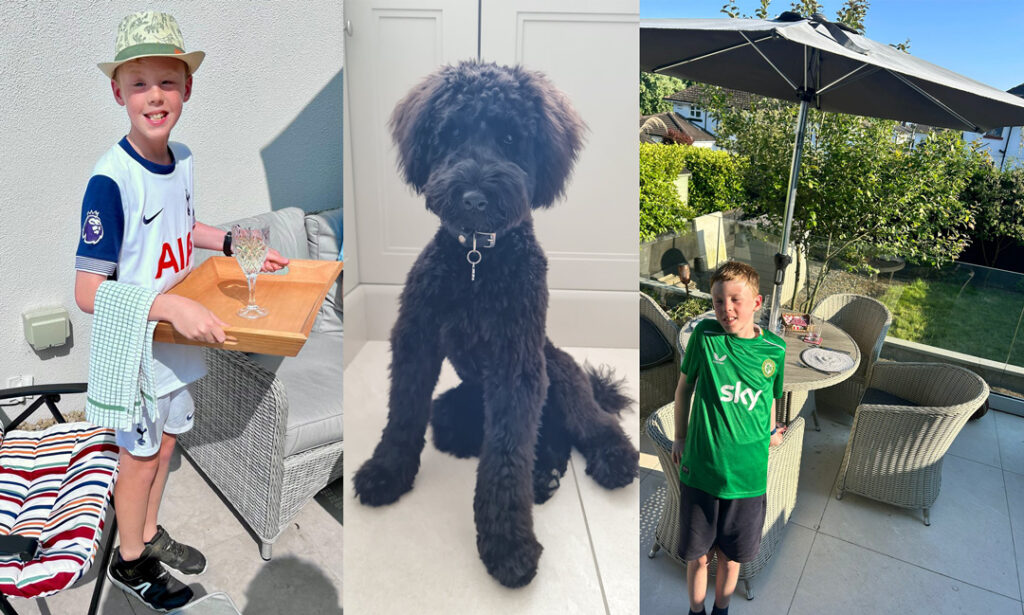 photos for a pencil sketch of boy and dog