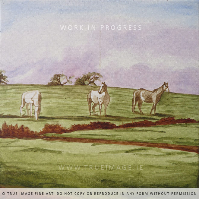 horses in a field wip2