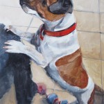 jack russell portrait painting work in progress