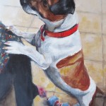 jack russell portrait painting in progress