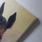detail of a horse painting on canvas