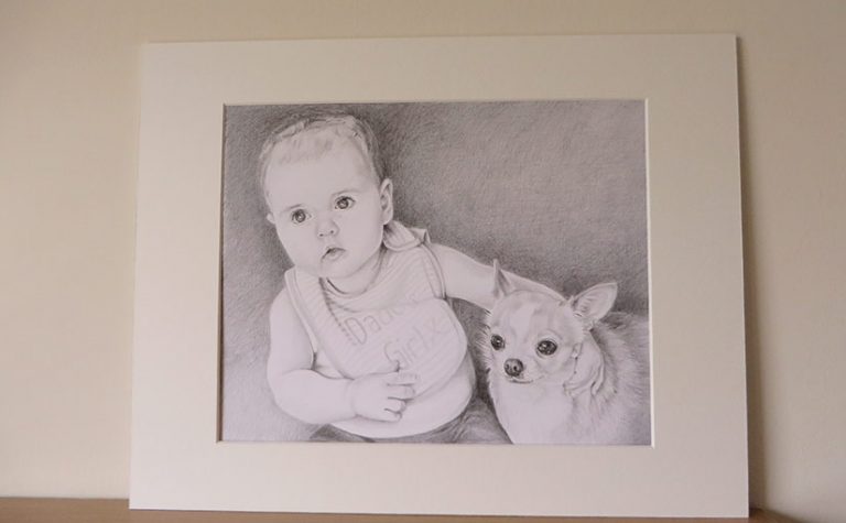 finished mounted drawing