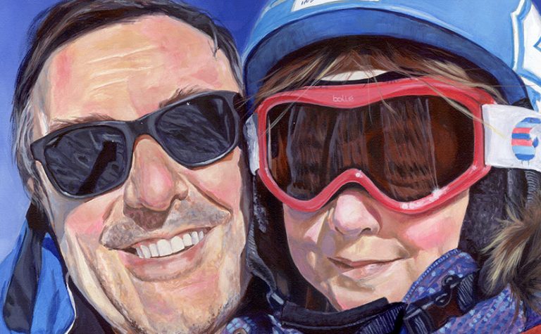 dad and daughter painting