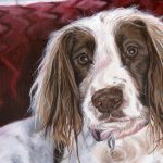gun dog painting detail