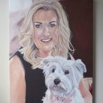 woman and her dog portrait