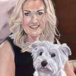 painting of a woman with her dog