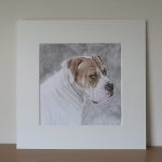 mounted dog drawing