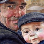 detail of a family portrait