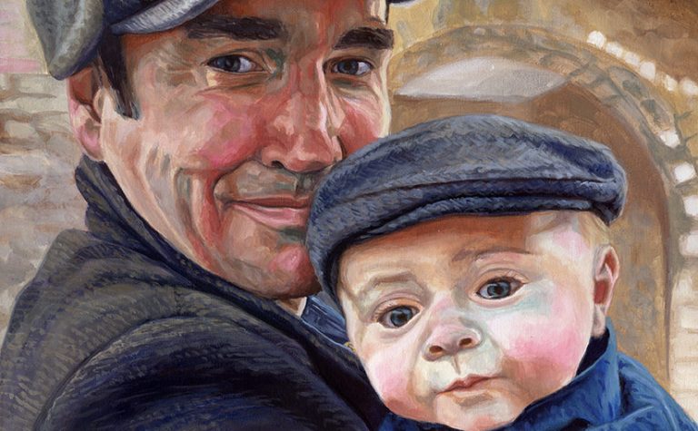 detail of a family portrait