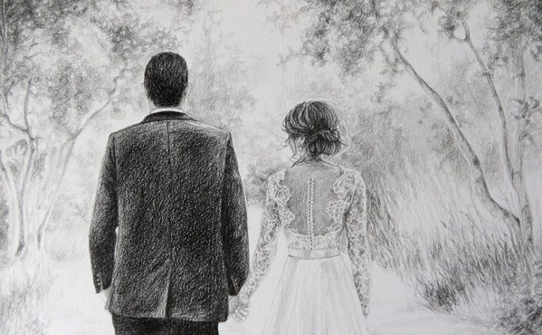 bride and groom portrait
