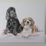 dog portrait on paper
