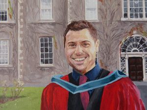 A close up detail of the painting