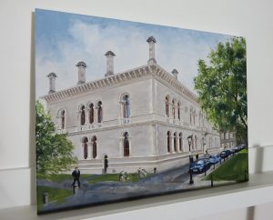 finished painting on stretched canvas