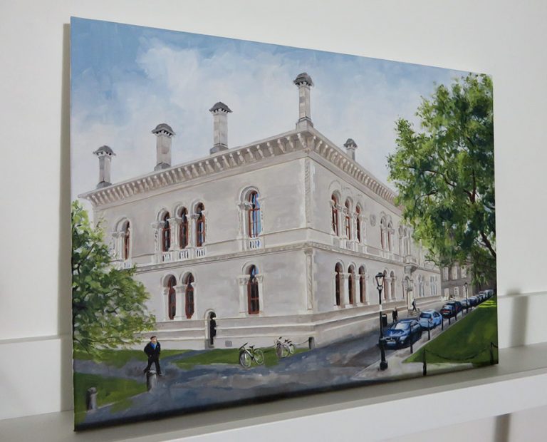 finished painting on stretched canvas