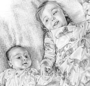 close up of childrens portrait