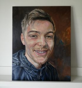 commissioned boy portrait painting from a photo