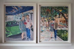 two las vegas wedding portrait paintings in frames