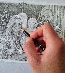 adding shading to pencil portrait