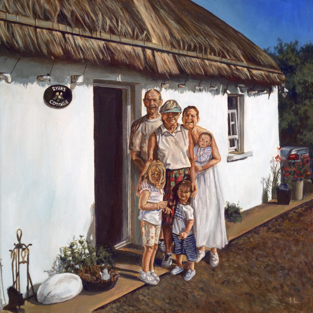 family portrait painting from a vintage photograph